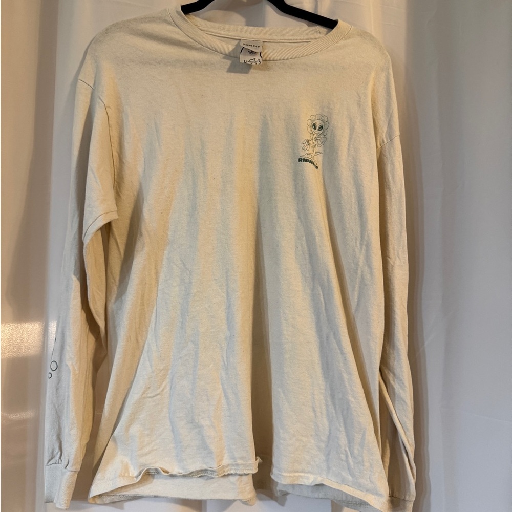 RIPNDIP Lord Nermal Alien Flower Long Sleeve Tee L Cream